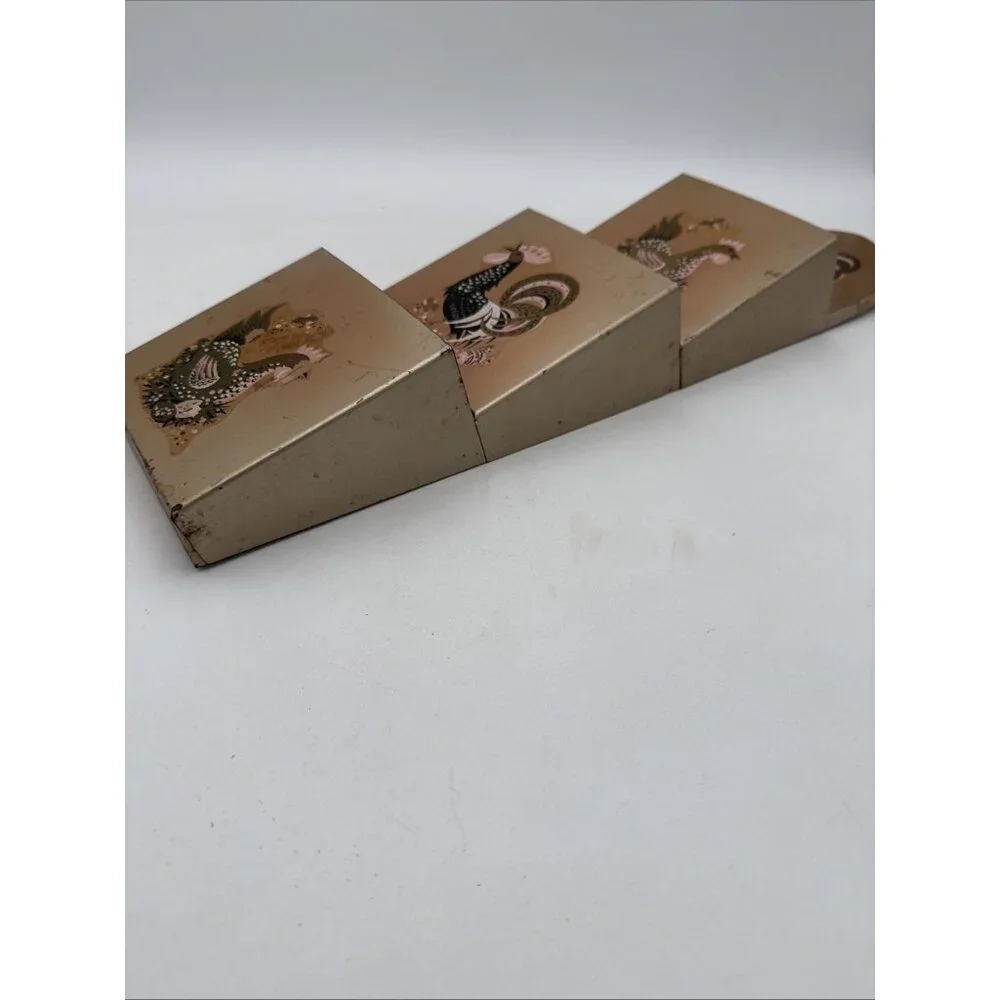 MCM Copper 3 Tier Wall Caddy Letter Mail Holder Roosters Vintage Organizer metal